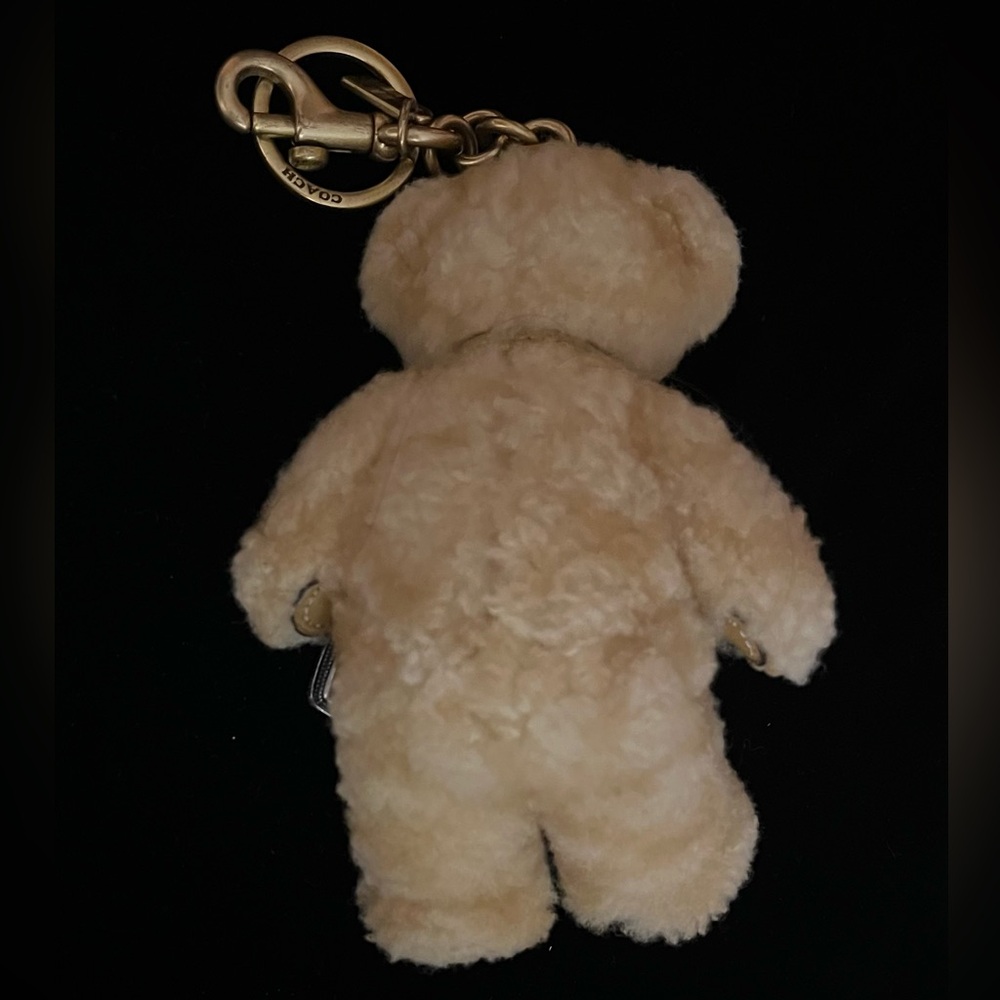 Coach RARE Shearling Teddy Bear Keychain - Picture 7 of 9